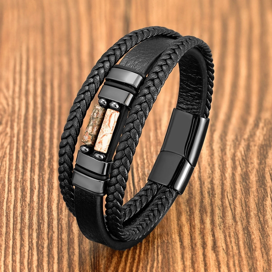 Retro Punk Geometric Cross 316 Stainless Steel  Alloy Stone Men's Bracelets