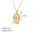 304 Stainless Steel 18K Gold Plated Casual Simple Style Commute Inlay Dolphin Flower Butterfly Acrylic Artificial Rhinestones Pendant Necklace